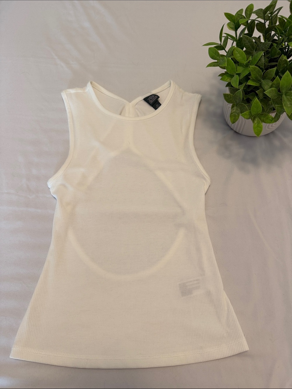 wild fable White Ribbed Tank Top